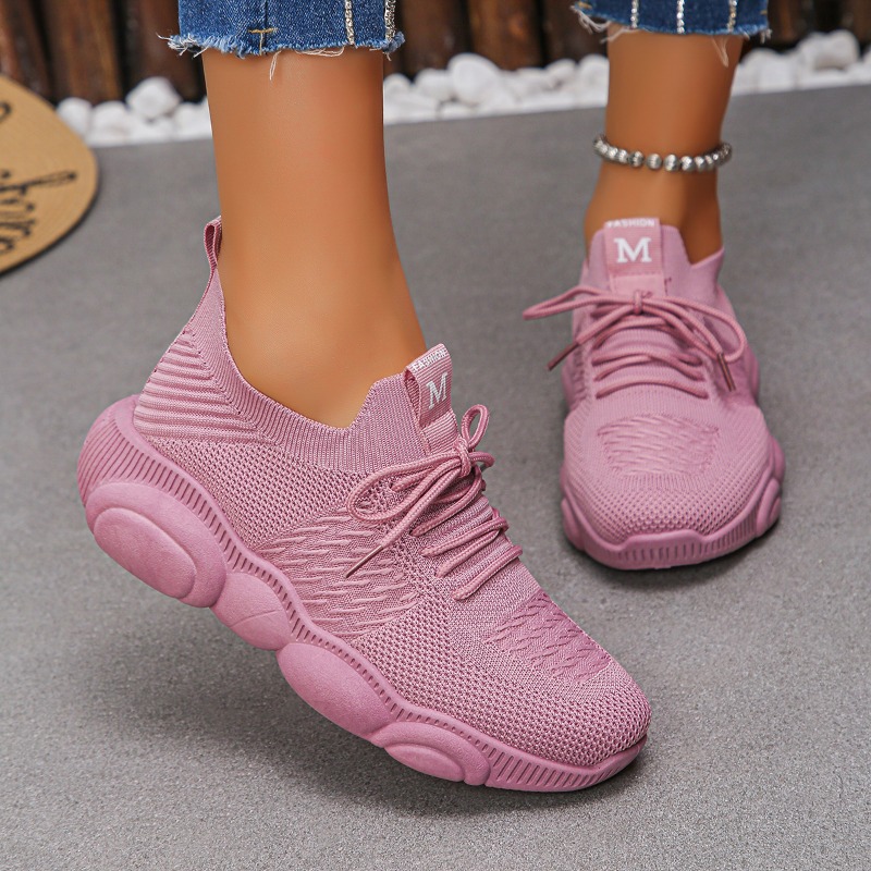 Kadın Spor Ayakkabıları Yeni T - Knit Fabric Lace Up Sneakers incelemesi ve fiyatı